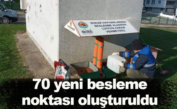 70 yeni besleme noktası oluşturuldu