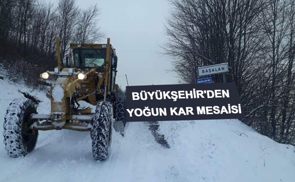 Samsun’da yoğun kar mesaisi