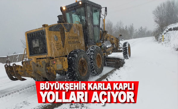 Samsun’da karla kaplı yollar açılıyor