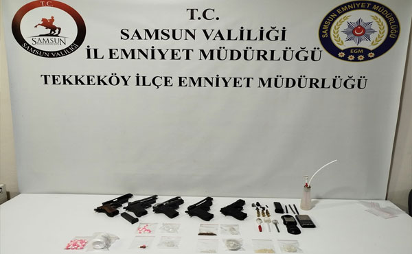Samsun’da uyuşturucu ve silah operasyonu