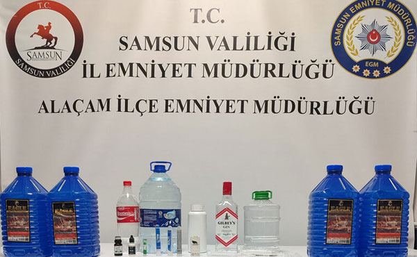Samsun’da Emniyetinden Kaçak Alkol Şebekesine Darbe